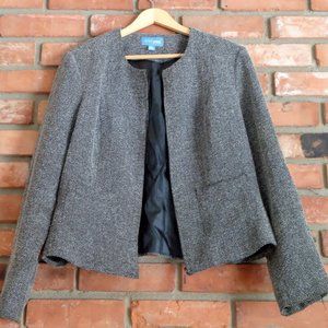 Tres You Herringbone Pattern Zip-up Blazer